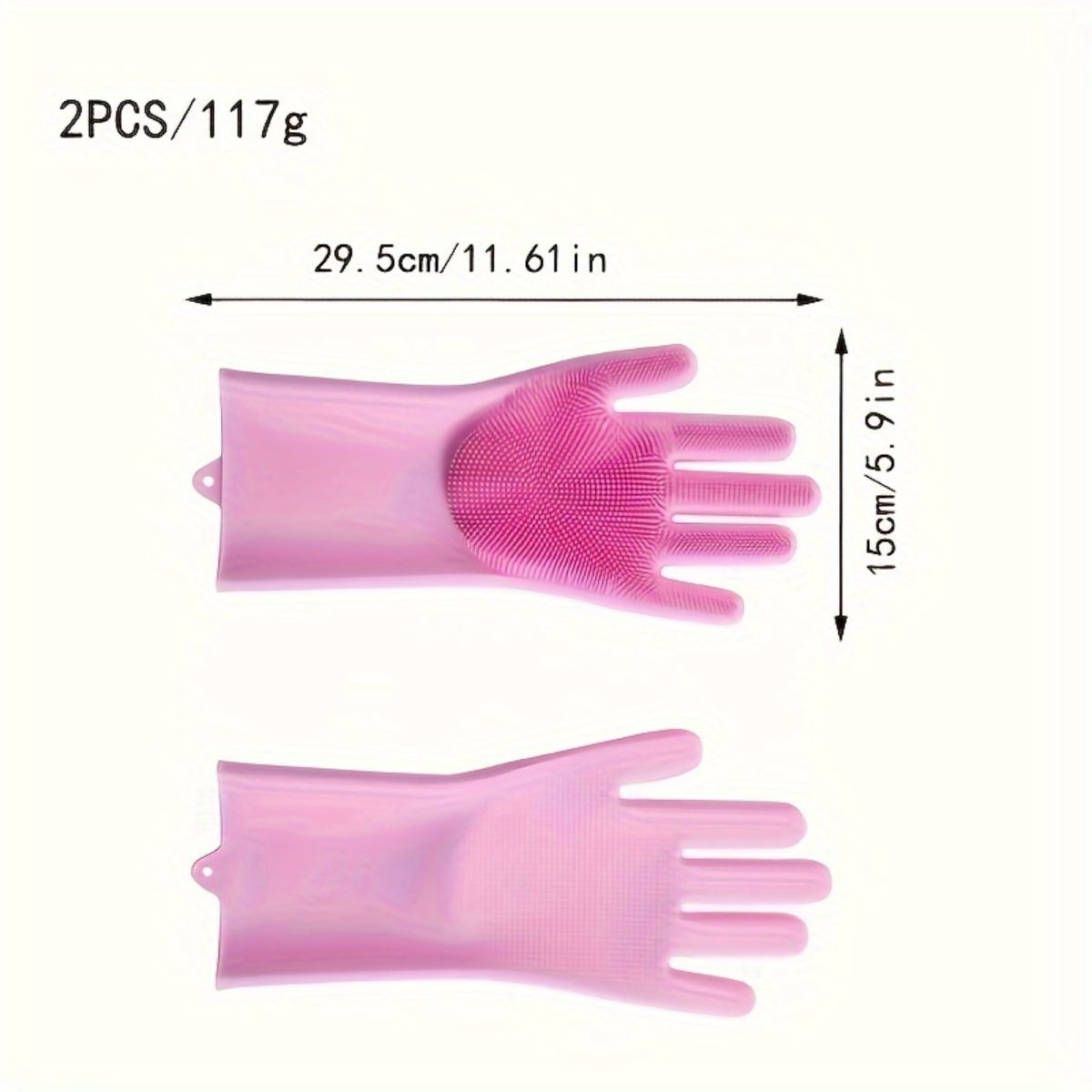 Rubber silicone dishwashing gloves household high temperature resistant anti-scalding waterproof kitchen dishwashing and vegetable washing pet bathing anti-scratch gloves