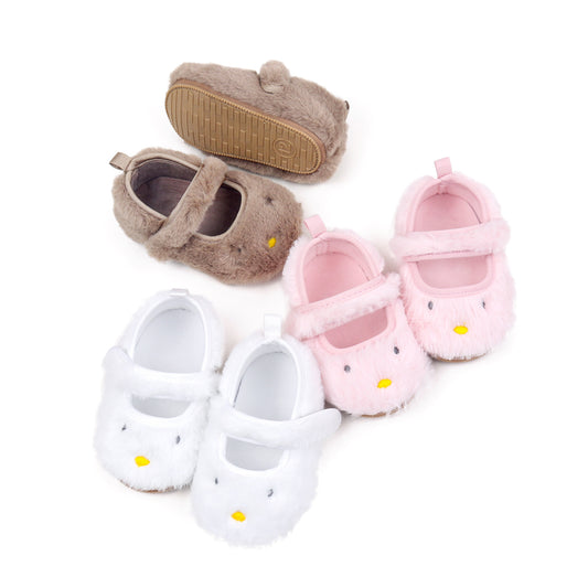 Baby Princess Shoes Plush Non-slip Soft Rubber Sole