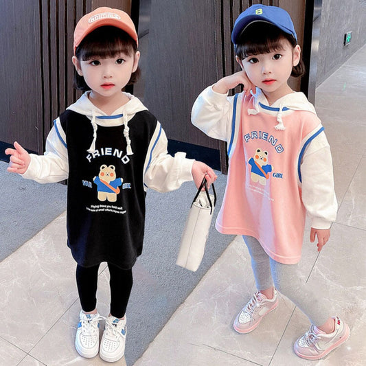 Autumn new style girls sweatshirt skirt two piece set