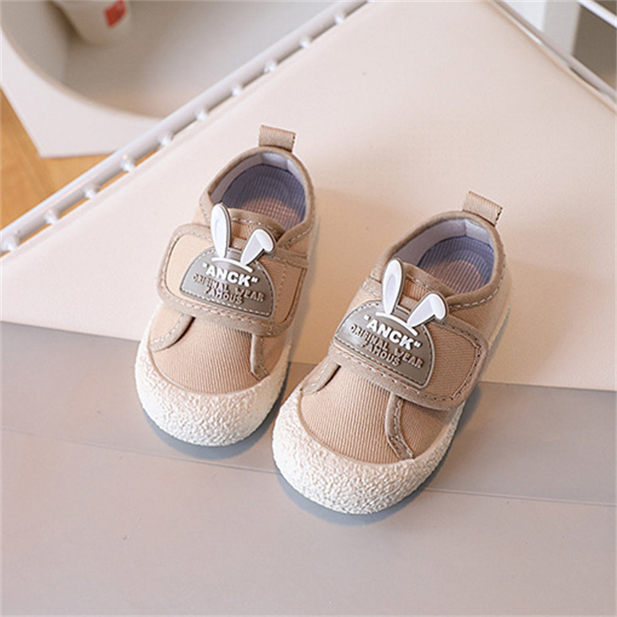 Toddler girl's cute rabbit letter style casual versatile soft bottom low top canvas shoes