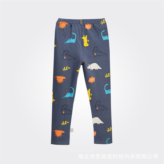 Children's Lycra Cotton Autumn Pants Pure Cotton Elastic Fit Home Pants