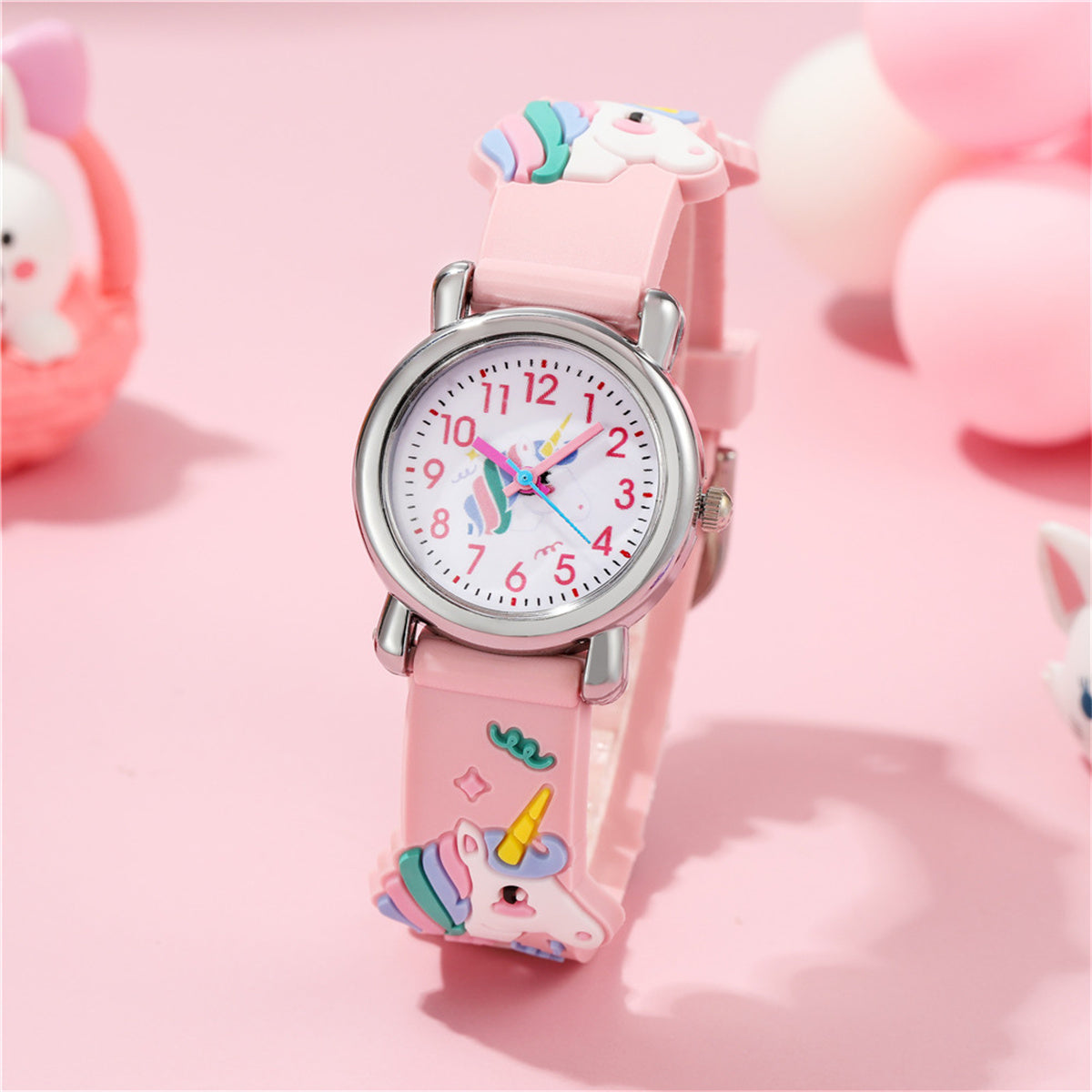 Children Girls Watch Cute 3D Unicorn Pattern Quartz Watch