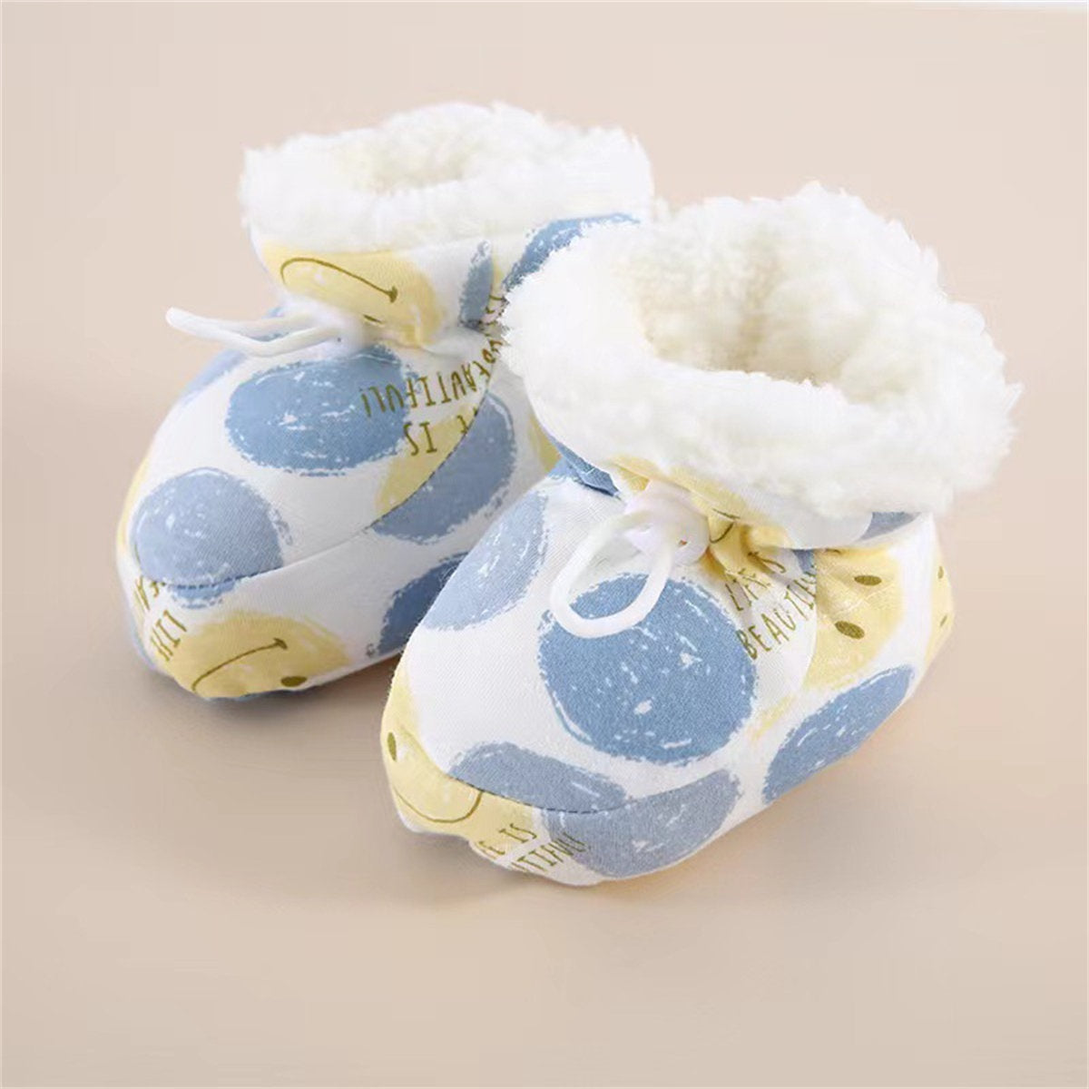 Infant and toddler boys and girls velvet shoe covers for winter, soft, skin-friendly, and non-falling cotton shoes