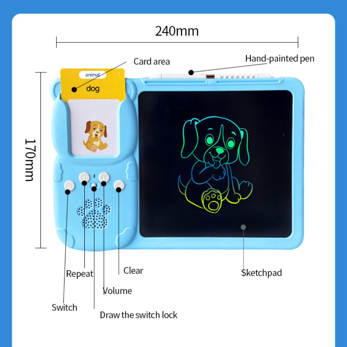 Children's LCD handwriting board card drawing machine card insertion graffiti drawing board puzzle all-in-one machine