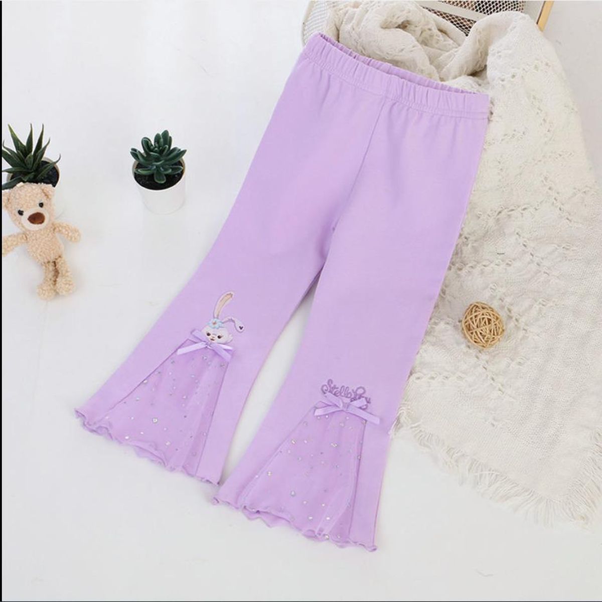 Spring girls bell bottom pants Spring and autumn new children's outerwear pants little girls all-match trousers