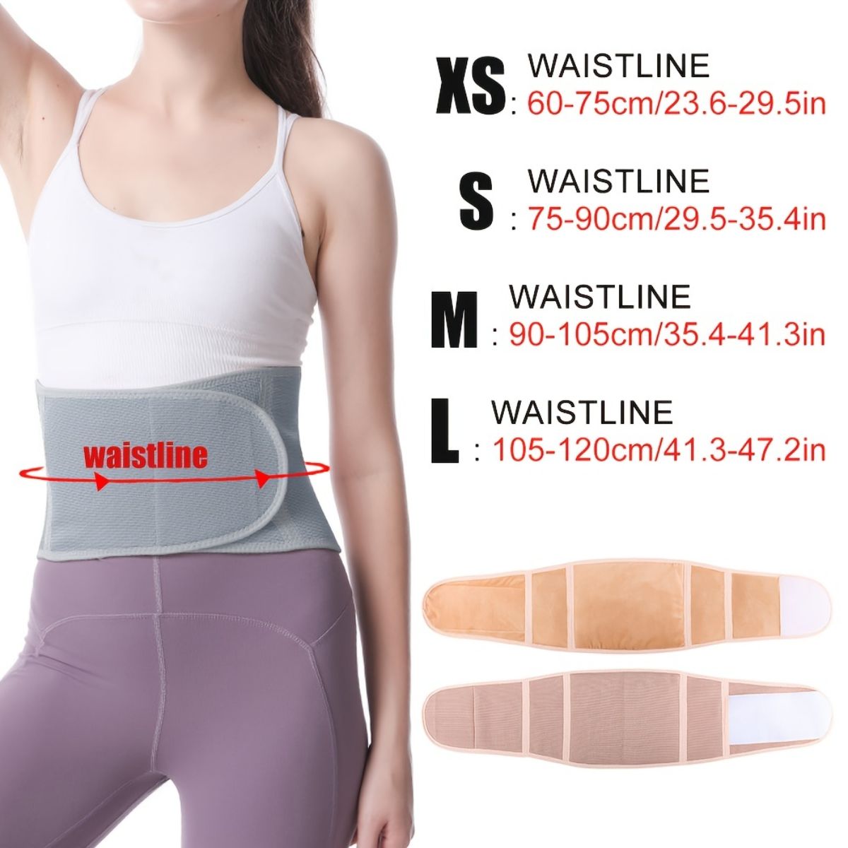 Warm heating knitted fleece waist belt