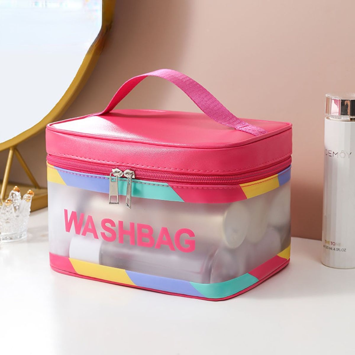 Large capacity waterproof toiletry bag cosmetic storage bag portable hand-held square bag