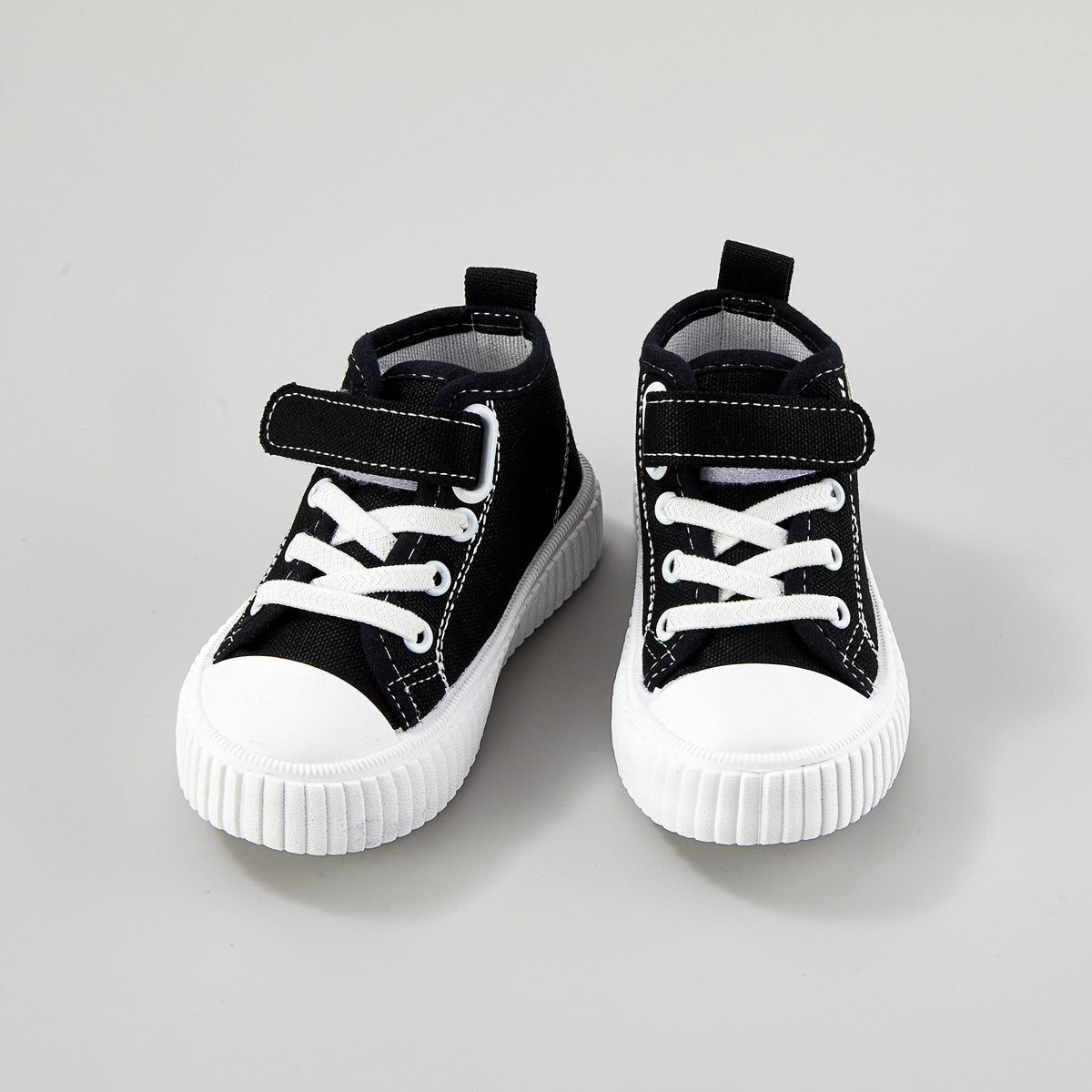 Children's solid color star high top canvas shoes