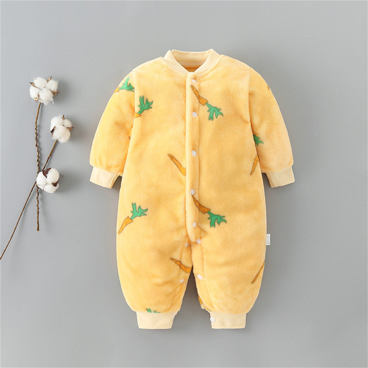 Baby spring autumn winter thickened flannel warm jumpsuit