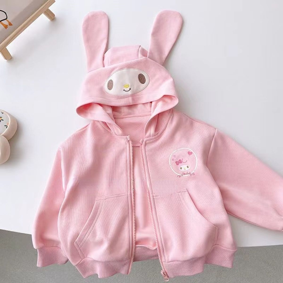 Children's clothing hooded sweatshirt for girls autumn new cartoon printing small and medium-sized children's girls zipper long-sleeved jacket top