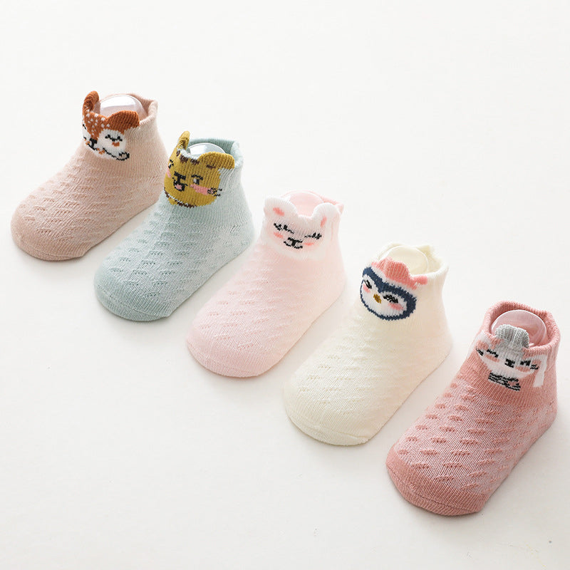 Children's 5-pack animal mesh socks