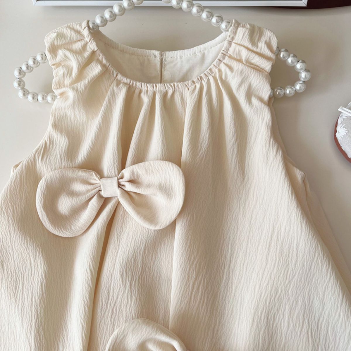 Summer baby girl cute bow bud vest dress sleeveless skirt