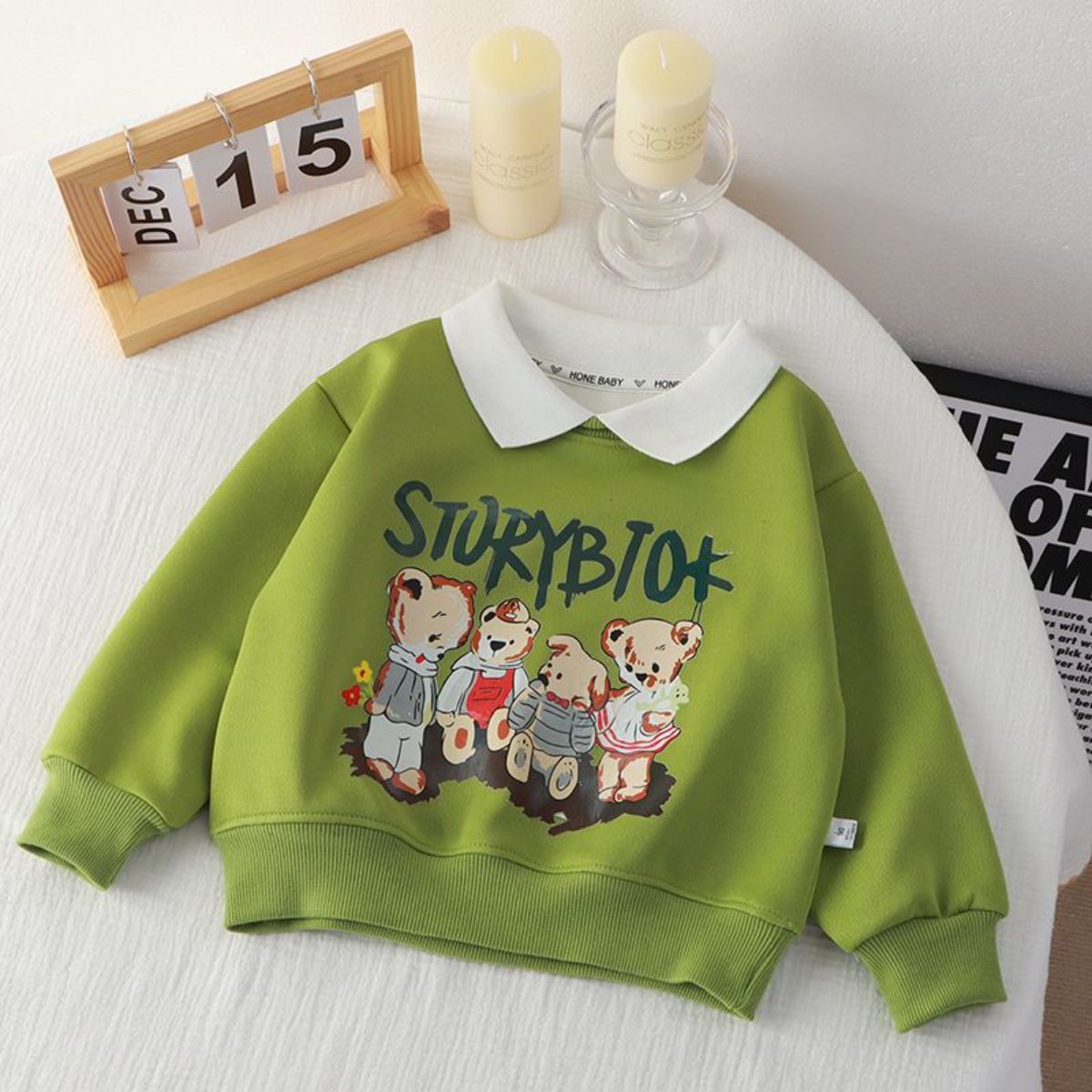 New Polo Neck Children's Sweatshirt Boys Girls Loose Tops Girls Casual Bottoming Shirt Children's Clothing