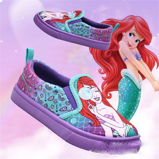 Little girl's mermaid princess style casual slip-on low-top canvas shoes