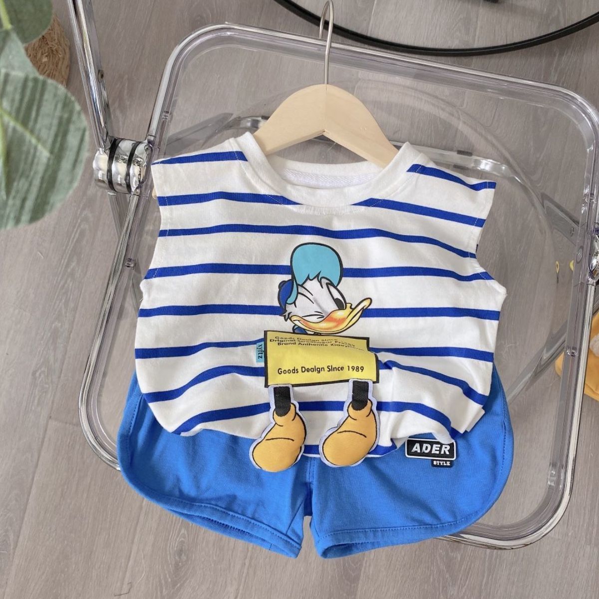 New pure cotton summer boy vest cartoon cute children baby sleeveless T-shirt shorts top T two-piece suit