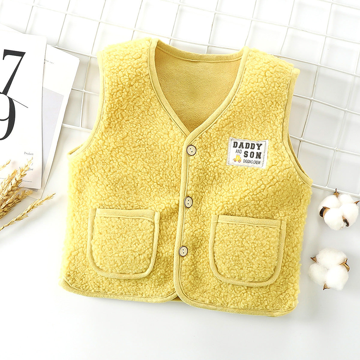 New children's polar fleece vest autumn and winter thickened baby cardigan warm men and women bottoming coat