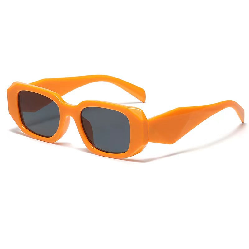 Fashionable and versatile polygonal UV-proof narrow-frame wide-rimmed sunglasses for children and boys