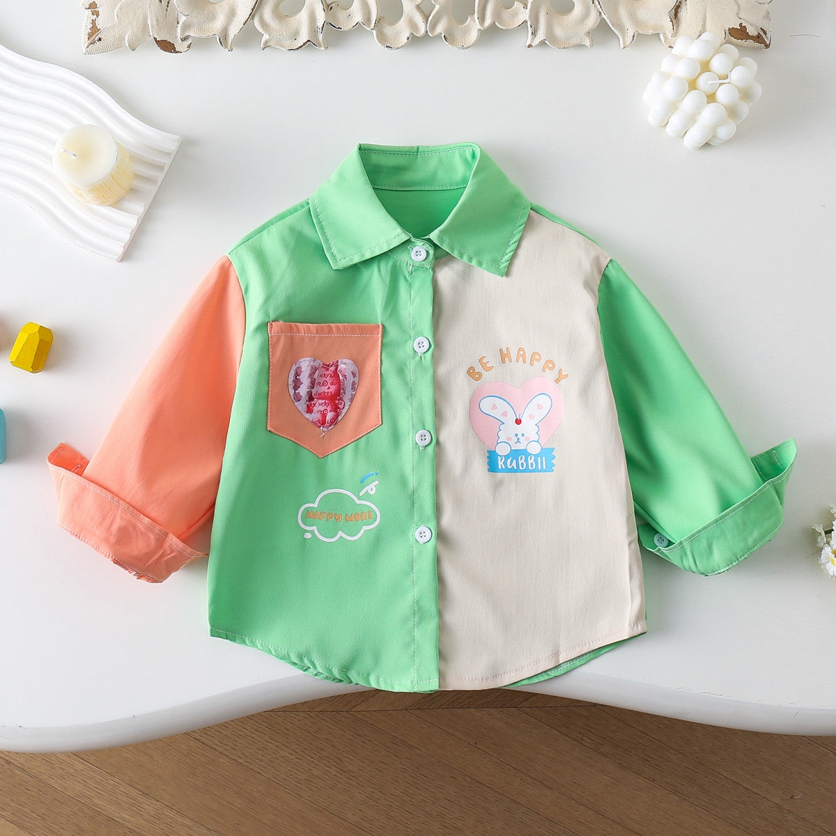 Autumn long-sleeved loose shirt for small and medium-sized children and girls