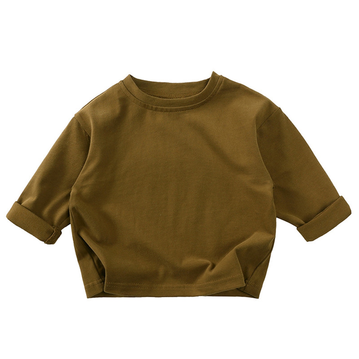 Children&#39;s pure cotton spring and autumn drop shoulder long sleeve bottoming shirt