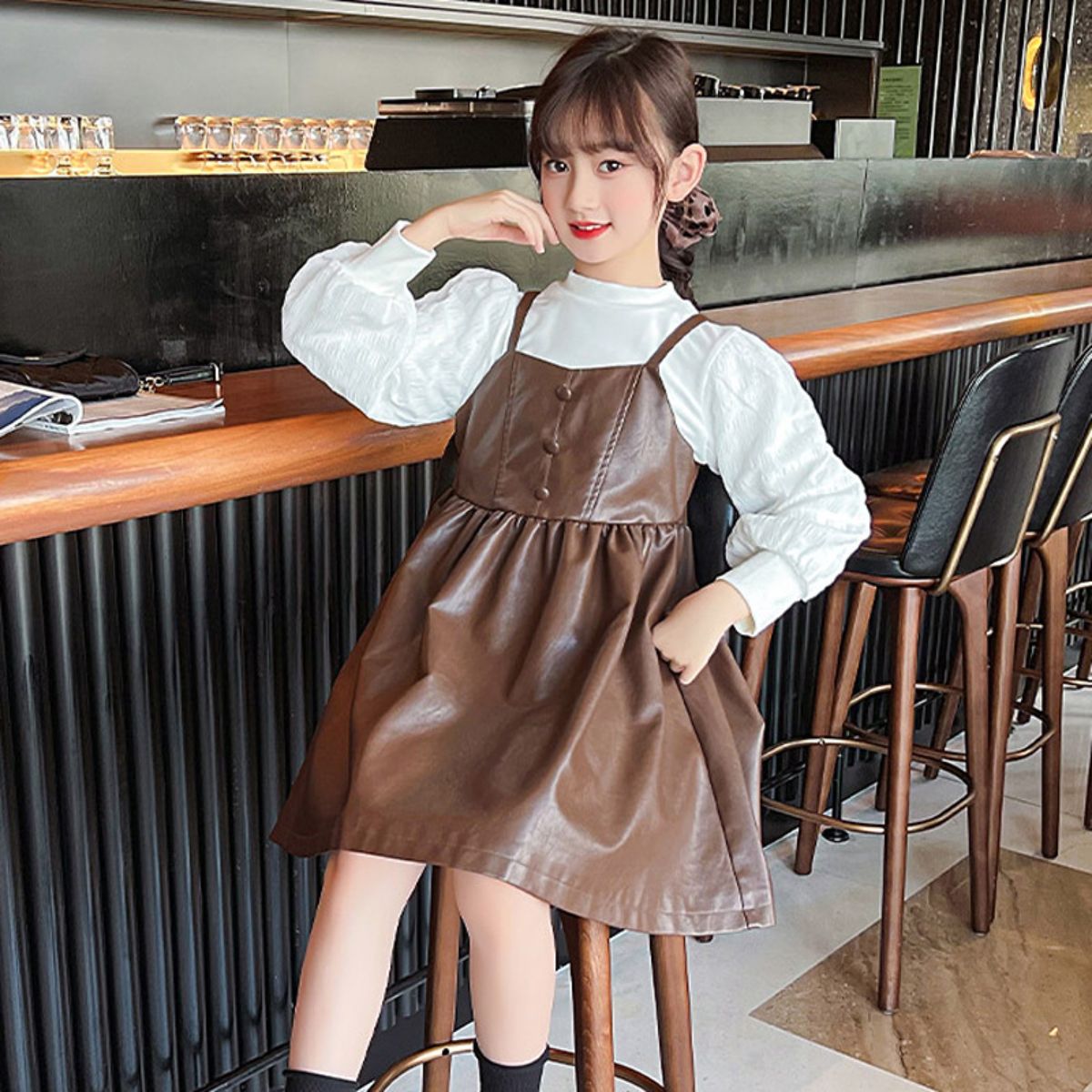 girls autumn dress suit