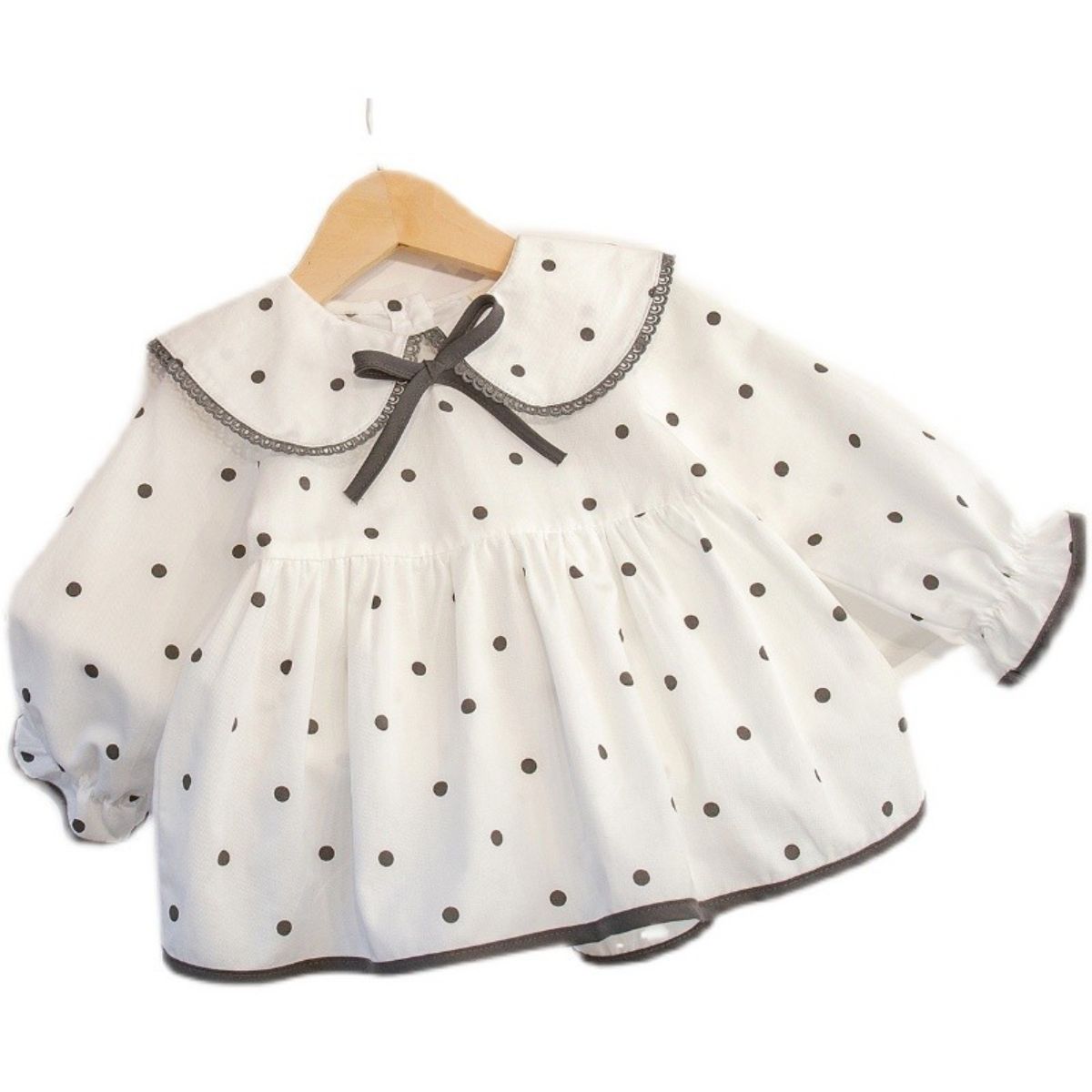 New style girls polka dot Korean style skirt sweet princess skirt baby long sleeve baby shirt