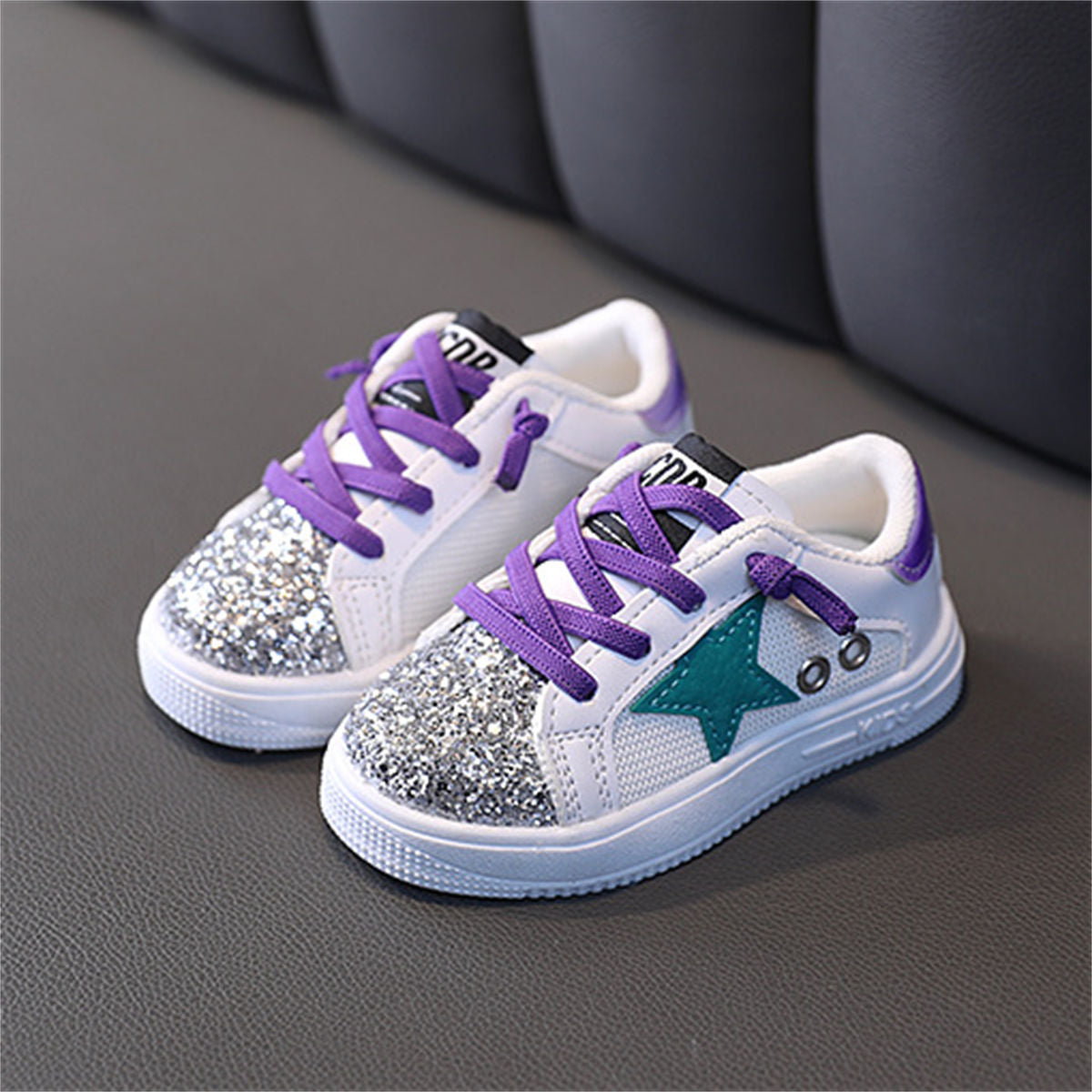 Toddler Girls Autumn Fashion Urban Style Sequined Stars Low-top Sneakers