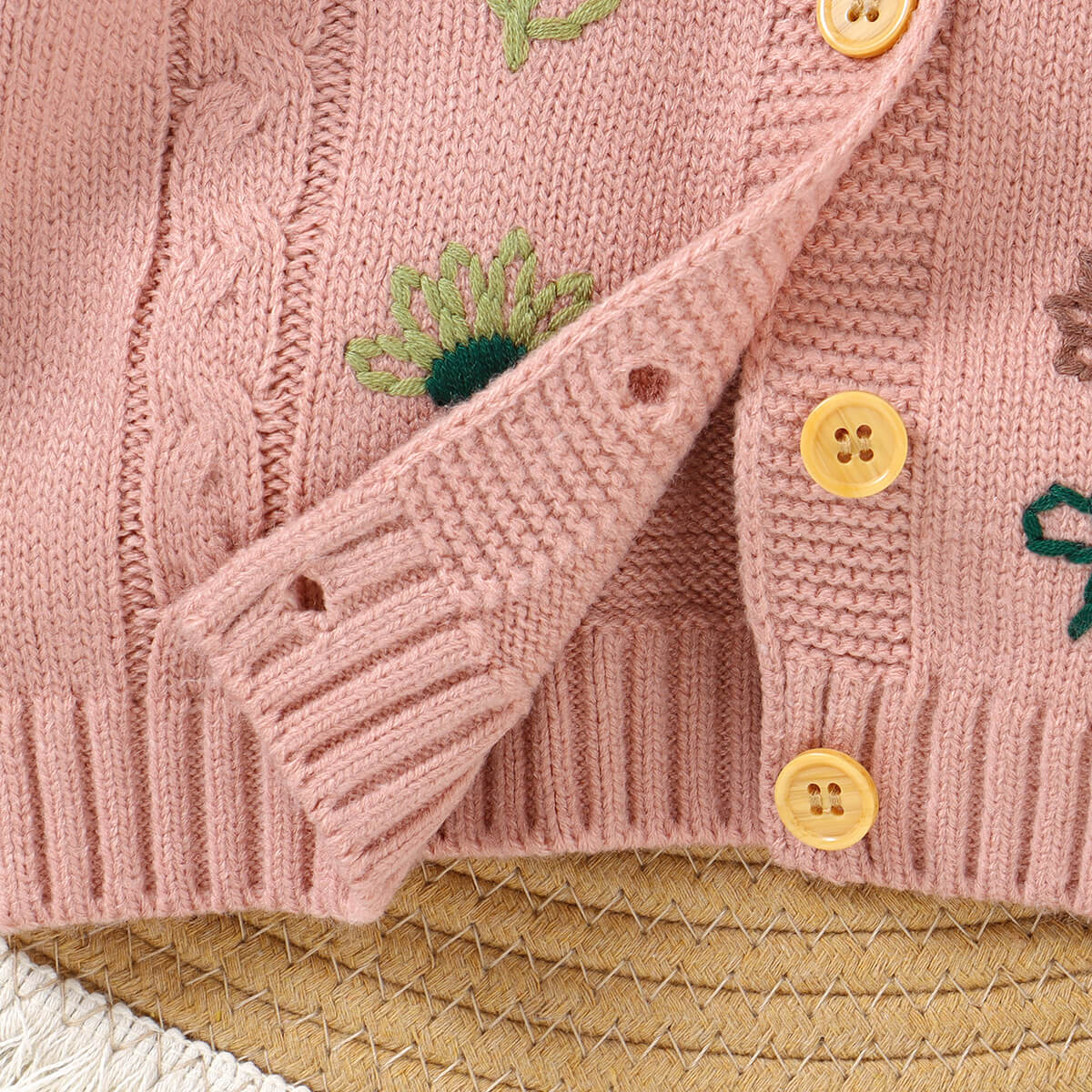 Baby knitted embroidered cardigan