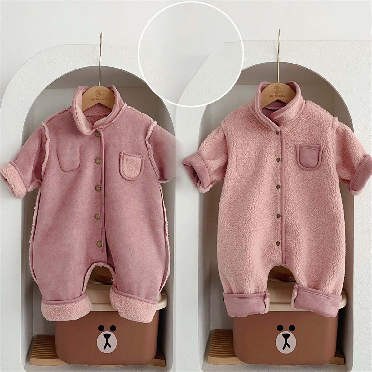 Double-sided warm autumn and winter baby romper