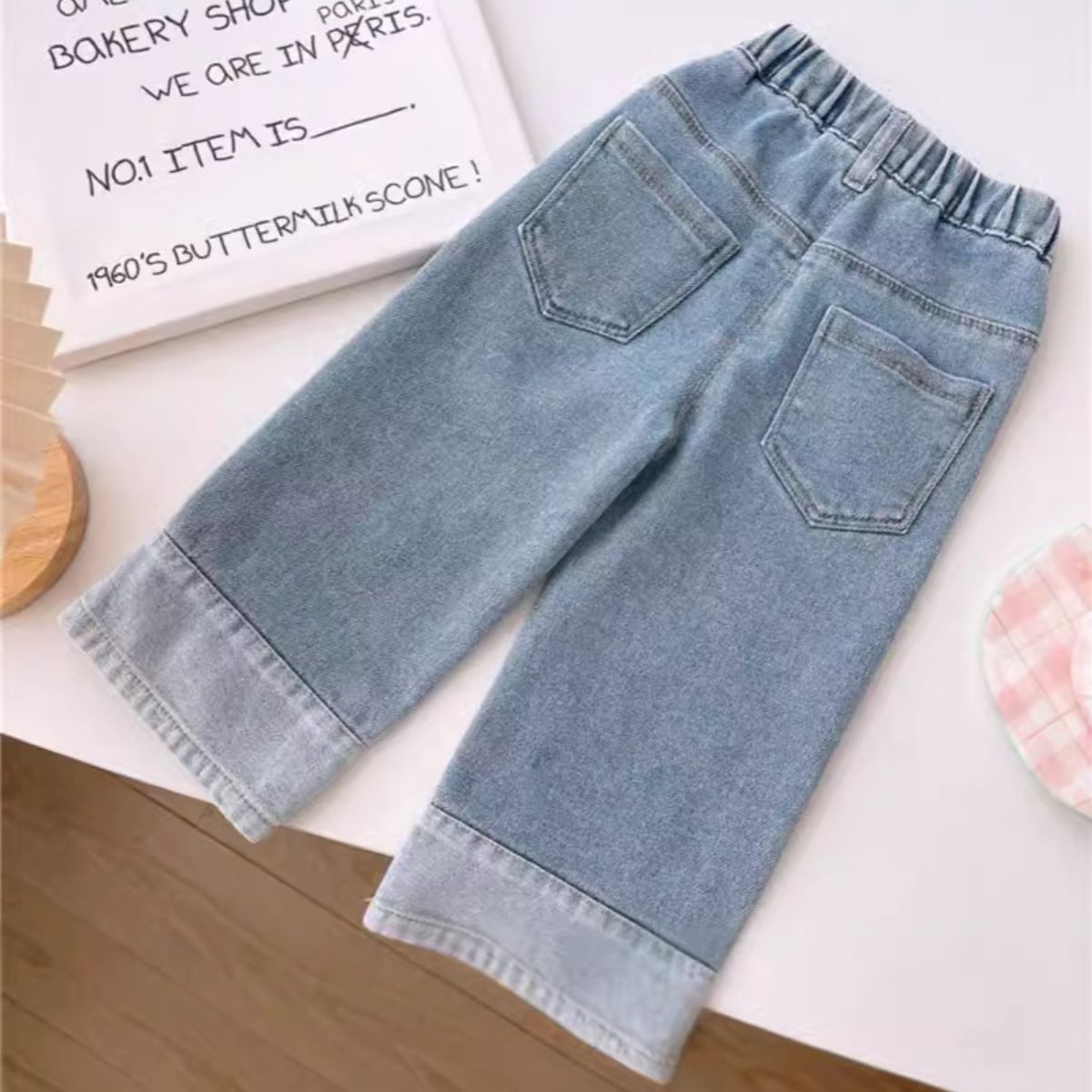 Girls Straight Jeans Spring and Autumn Fashion Loose Girls Wide Leg Pants Children's Pants Children's Pants