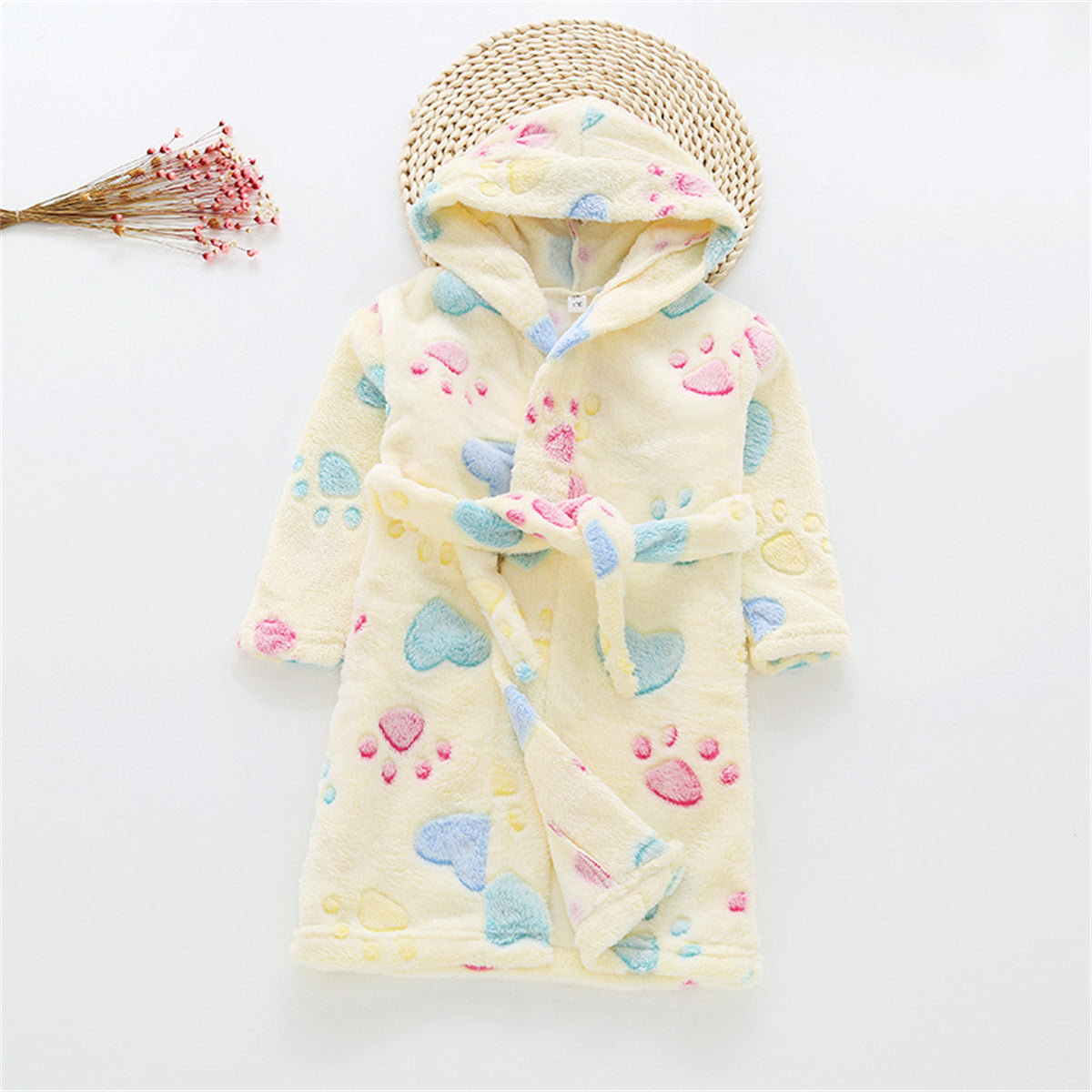 Cute cat claw girls home clothes nightgown bathrobe