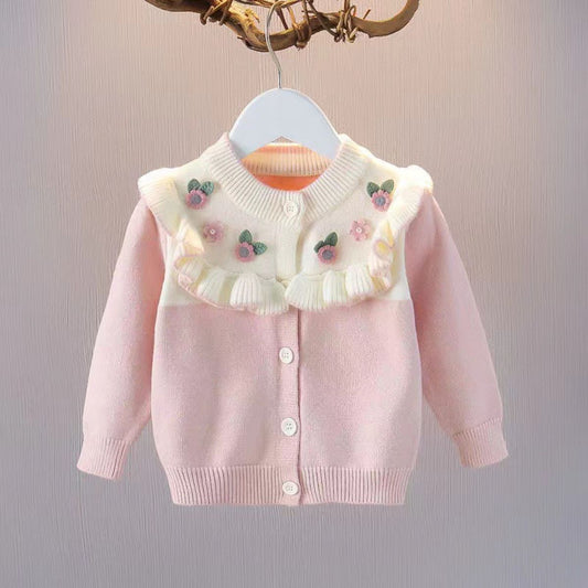 Girls Sweater Jacket Spring and Autumn Style Baby Girls Long Sleeve Top Spring Clothes Children Knitted Cardigan