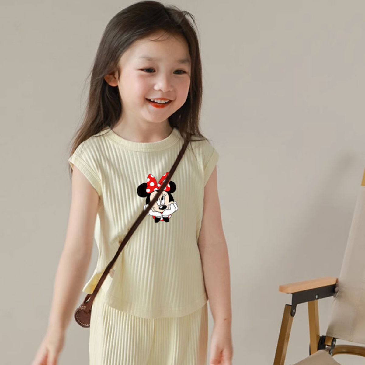 Girls summer new thin ice silk sleeveless vest top baby girl mosquito repellent trousers suit two-piece suit