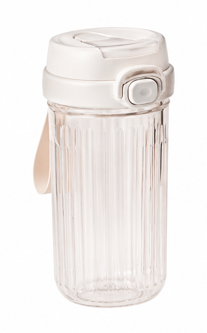 550ml Kids Water Bottle with Flip Lid, Carry Strap and Transparent Body