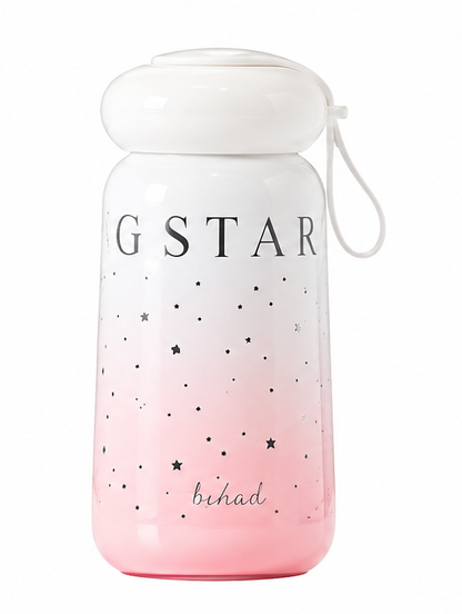 350ml Gradient Insulated Water Bottle with Carry Strap for Girls