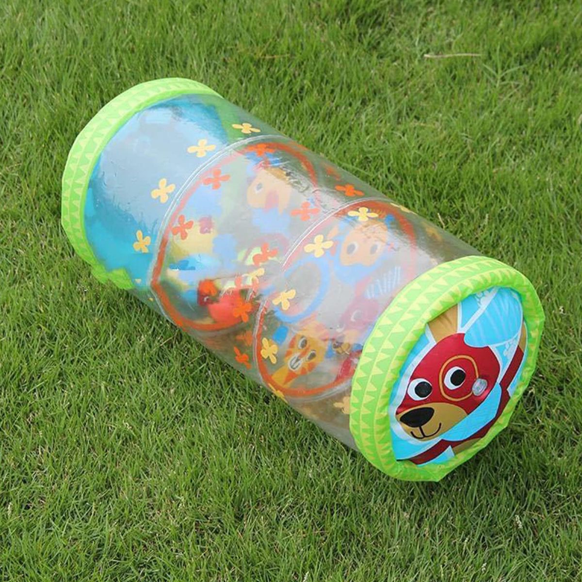 Baby crawling plastic bell roller toy