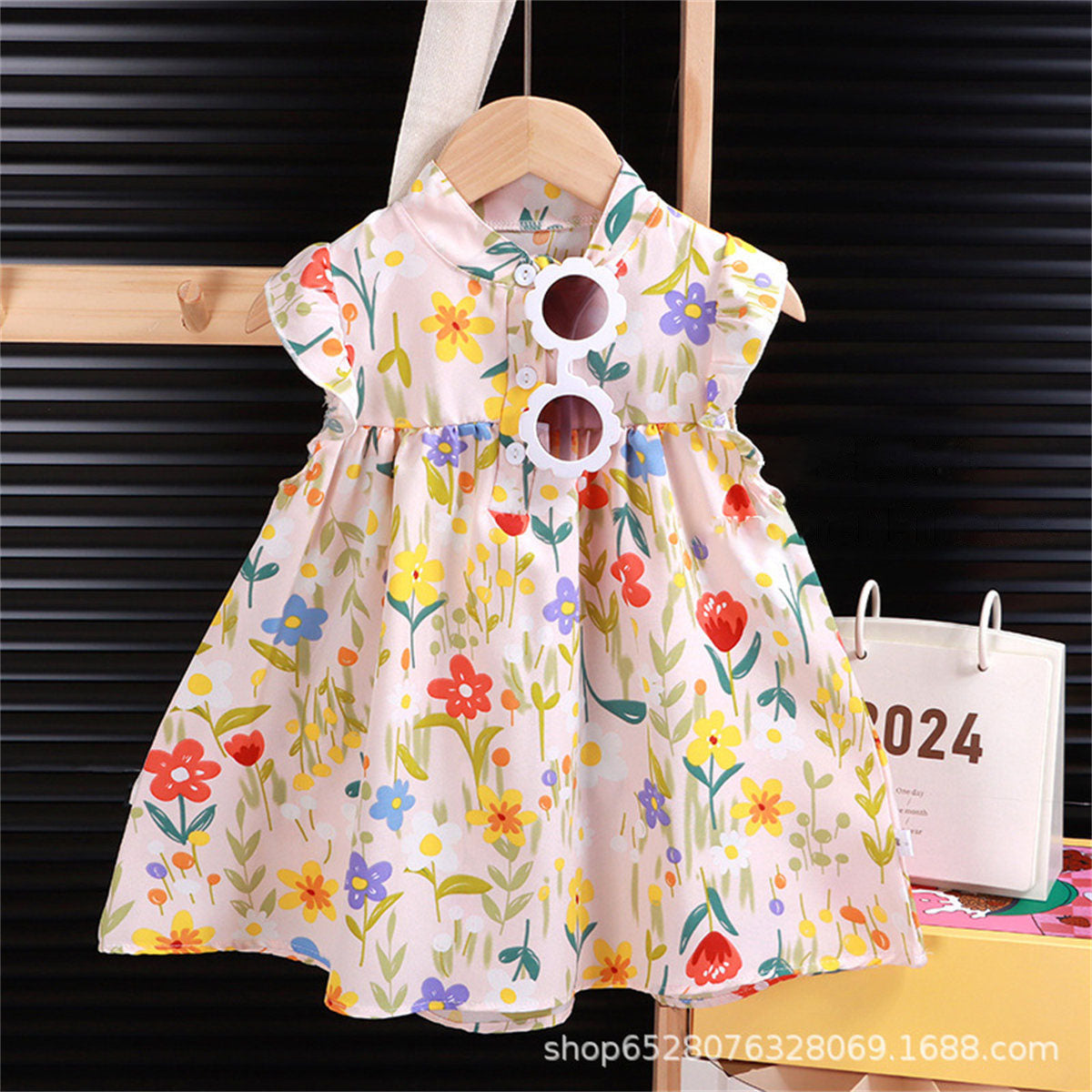 Girls Floral Dress A-line Cute Princess Dress Children's Puffy Skirt