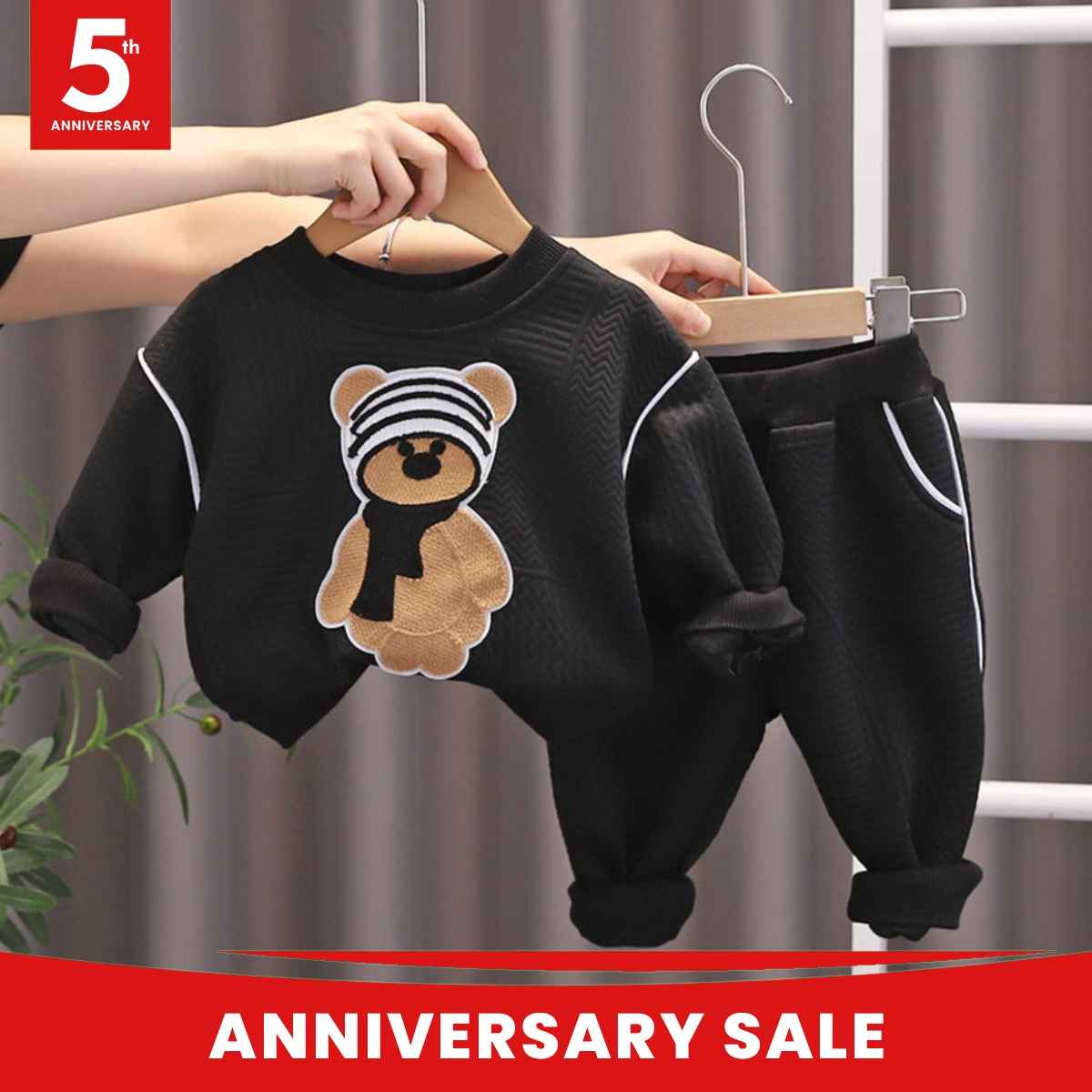 New children's suit baby air cotton spring and autumn cartoon long-sleeved sweater casual suit