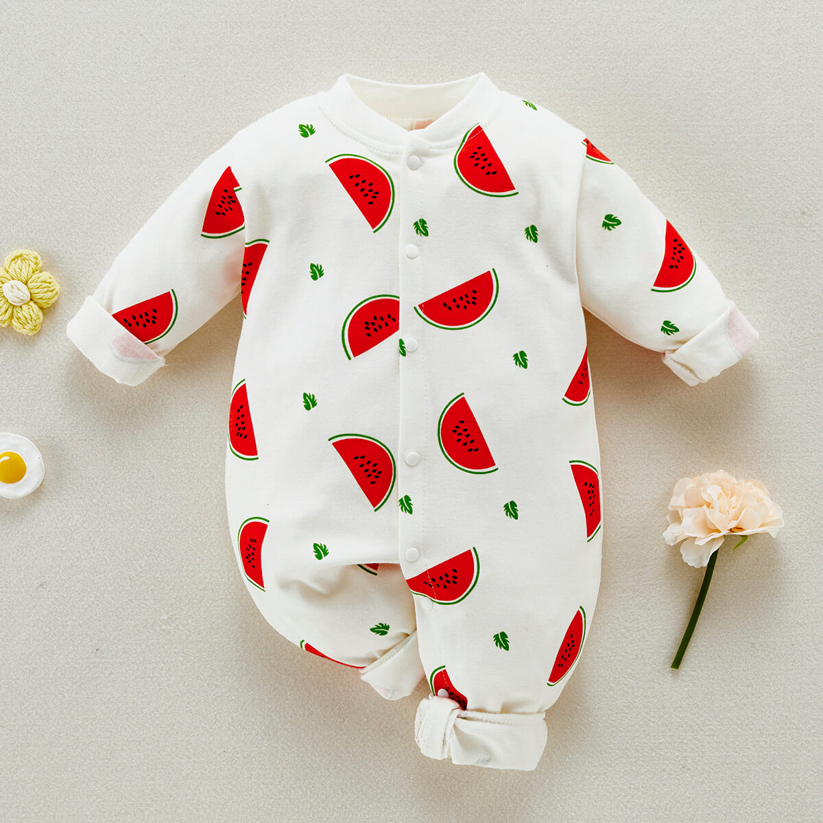 Baby Girl Lovely Clouds Printed Long Sleeve Jumpsuit