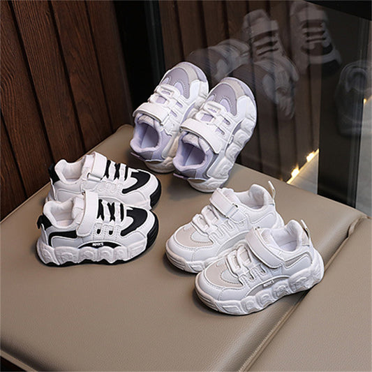 Children's girls' solid color simple temperament soft sole support breathable sports shoes