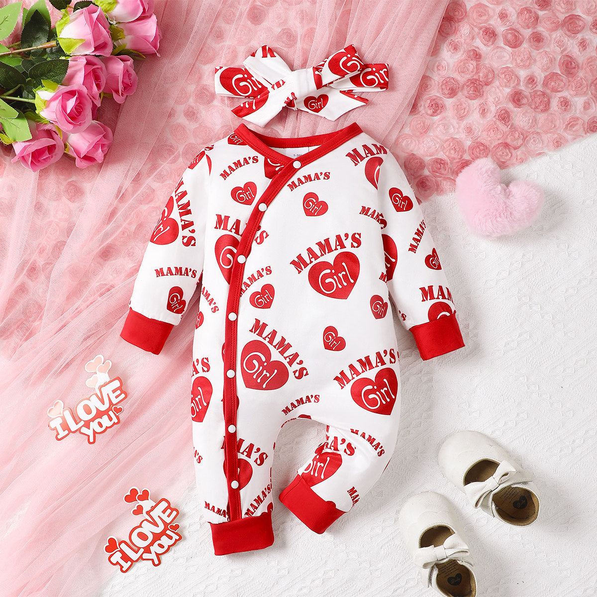 Baby girl love printed lover jumpsuit