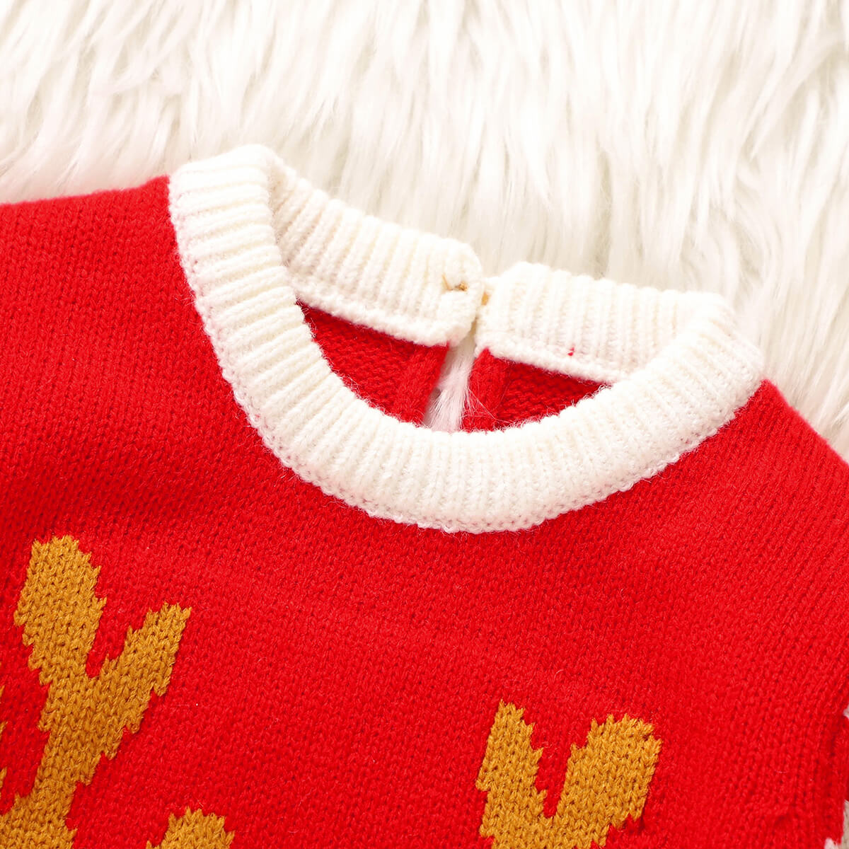 Baby Knitted Christmas Romper Long Legs Romper