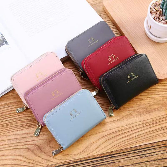 Card holder new simple fashion card holder women zipper men and women card holder driver's license bag credit card wallet