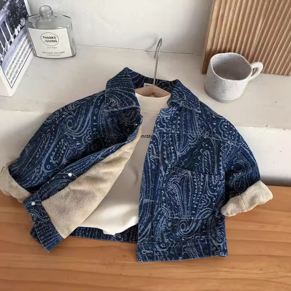 Boys' denim fleece jacket