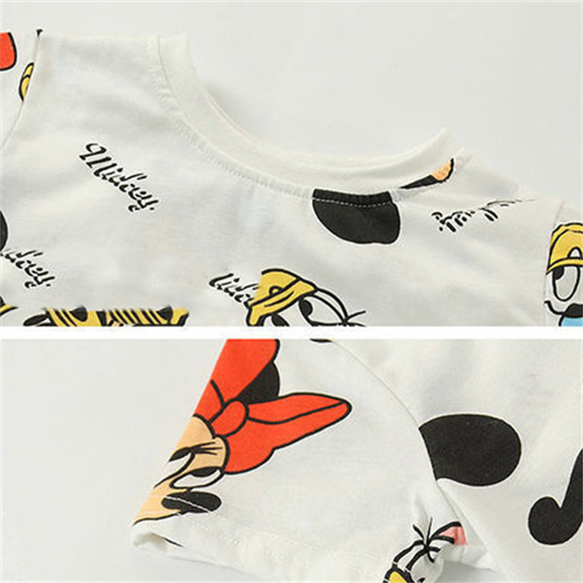 2024 New Summer Cartoon Print 2-piece Short-sleeved T-shirt Home Daily Universal Set