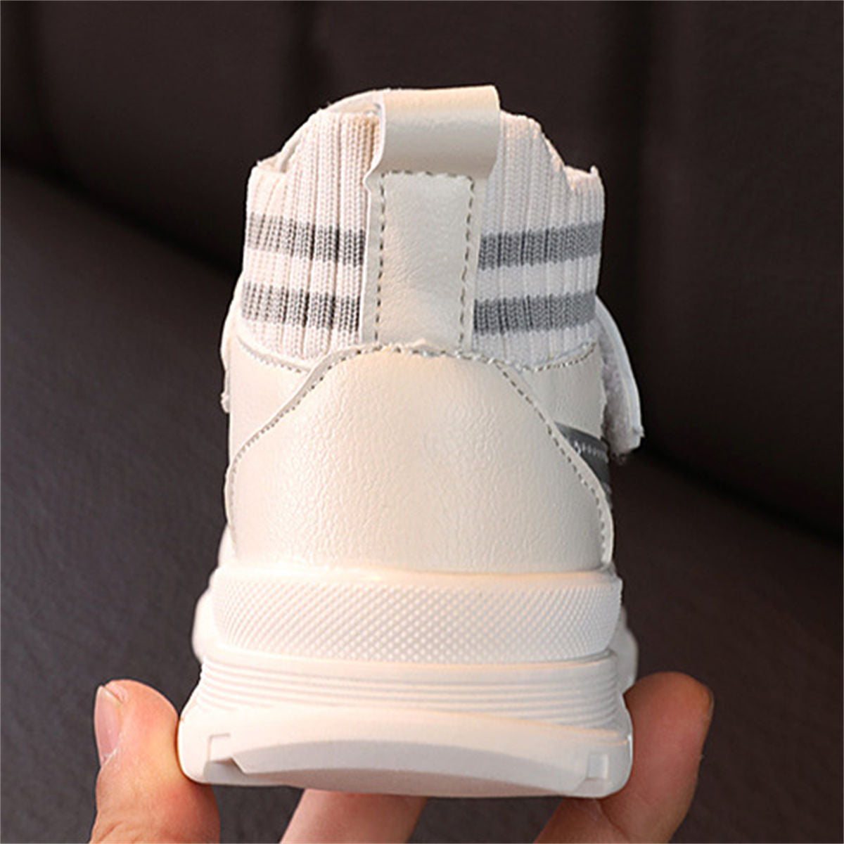 Children&#39;s and boys&#39; autumn color matching fashion casual Velcro high-top canvas shoes