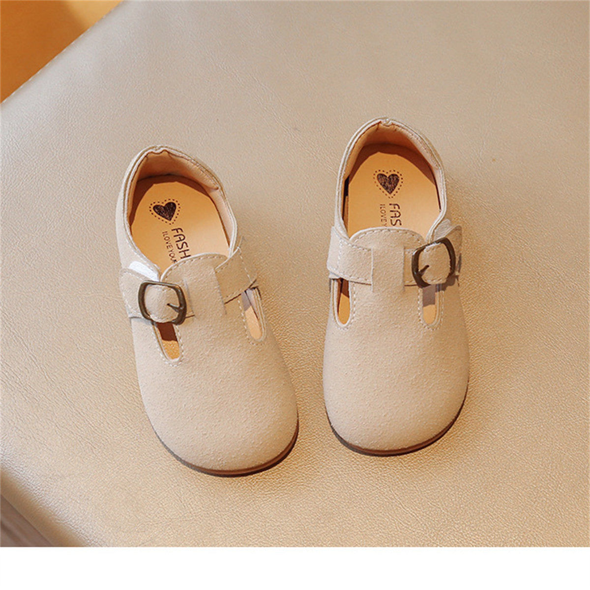 Children's girls' fashionable and versatile princess shoes, soft-soled moccasins, flat leather shoes