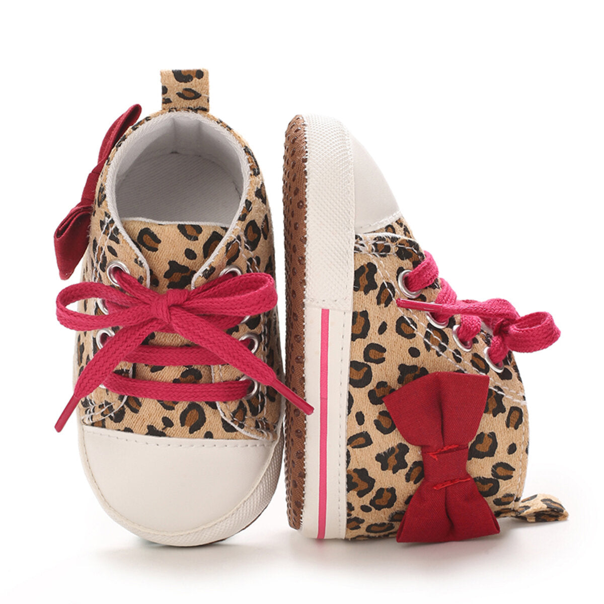 Baby high top leopard print canvas shoes