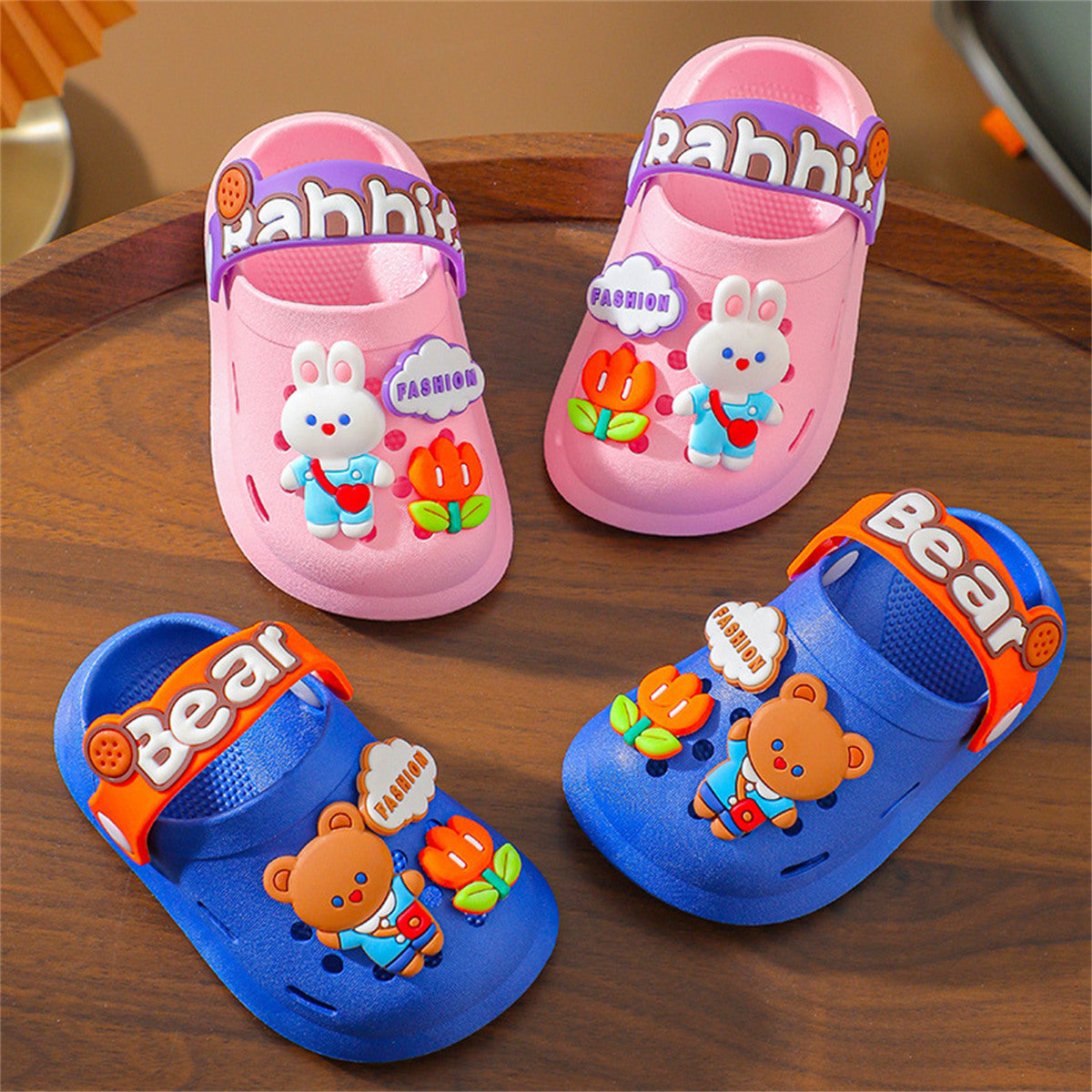 Cute cartoon baby non-slip girls' hole shoes