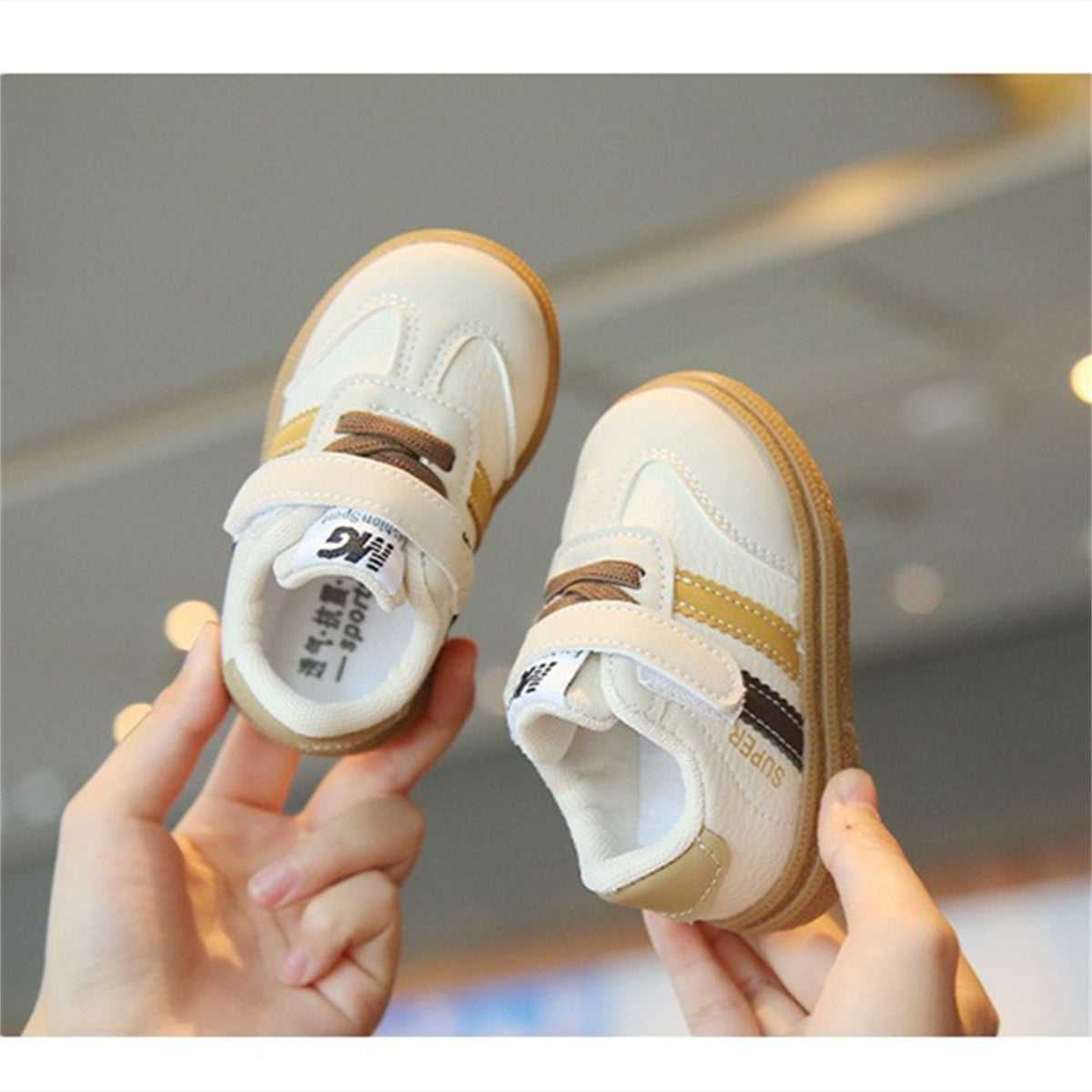 Spring and autumn casual horizontal bar style for toddlers with Velcro, soft and non-stuffy shoes