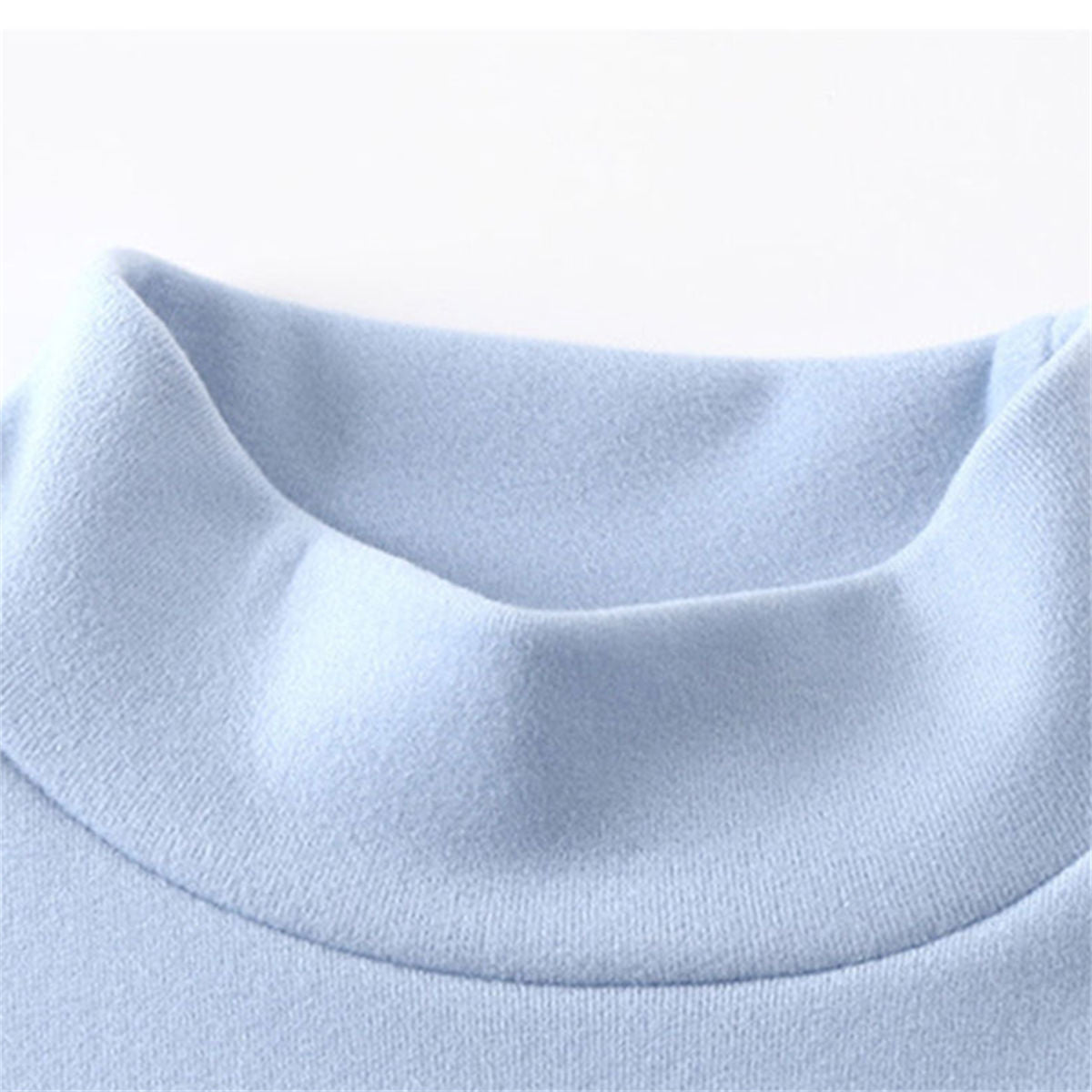 Winter half-high collar inner wear for medium and large children's boys and girls, warm and cute patterned bottoming shirts